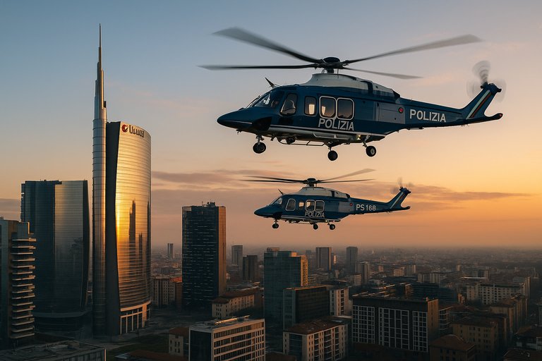Elicotteri della Polizia di Stato si sono calati su Porta Nuova dando spettacolo poco prima dell'alba